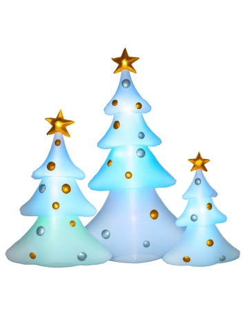 HOMCOM Aufblasbarer Weihnachtsbaum-239L x 77B x 210H cm-Mehrfarbig