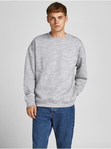 Jack & Jones Basic Langarm Sweater Shirt Rundhals Pullover ohne Kapuze JORBRINK in Hellgrau