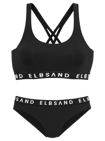 ELBSAND Bustier-Bikini in schwarz