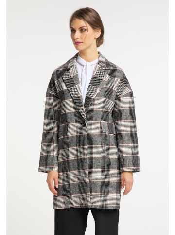 usha BLACK LABEL Damen Glencheck Mantel in Weiss Kariert