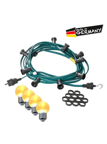 SPICELITE Illu- Party Garten Außenlichterkette 20 ultra-warmweiße LED Kugeln 20m grün
