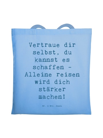 Mr. & Mrs. Panda Shopping Tasche Spruch Alleine Reisen unternehm... in Sky Blue