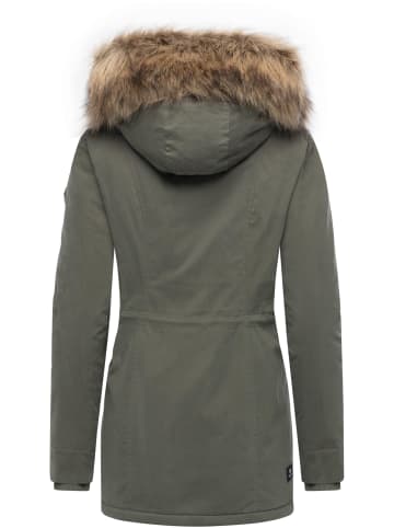 ragwear Kurzmantel Monadetta Warm YOUMODO in Dark Olive