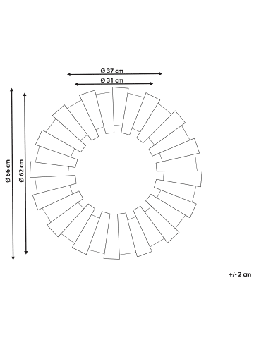 Beliani Dekospiegel ECATEPEC in Braun/Weiß/Schwarz - (W) 66 x (H) 66 x (L) 4 cm