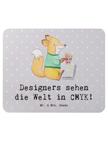 Mr. & Mrs. Panda Maus Pad CMYK Designer mit Spruch in Grau Pastell