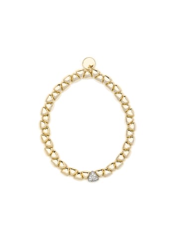 Luxenter Armband aus 925er Sterlingsilber und Zirkonia, glänzend mit 18K Gelbgold-Finish