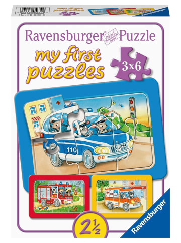 Ravensburger Ravensburger Kinderpuzzle - Tiere im Einsatz - 3x6 Teile Rahmenpuzzle für...