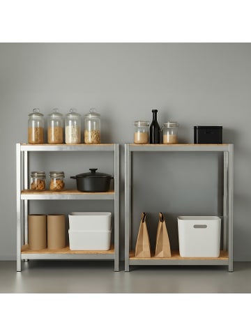 relaxdays Schwerlastregal in Silber - (B)60 x (H)180 x (T)30 cm