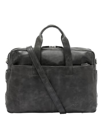 VLD VOi Leather Design City Cowboy Aktentasche Leder 41 cm Laptopfach in schwarz