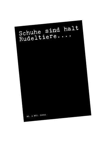 Mr. & Mrs. Panda Postkarte Schuhe sind halt Rudeltiere....... mi... in Schwarz