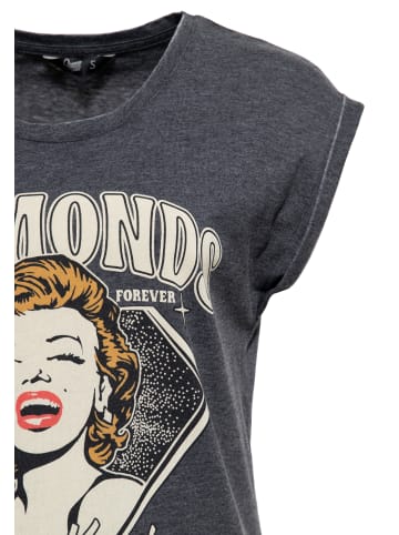 Queen Kerosin Queen Kerosin Enzym Wash T-Shirt Diamonds in schwarz