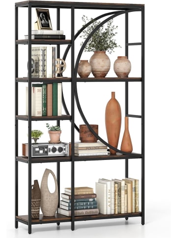 COSTWAY Geometrisches Bücherregal 100x30x177cm in Braun