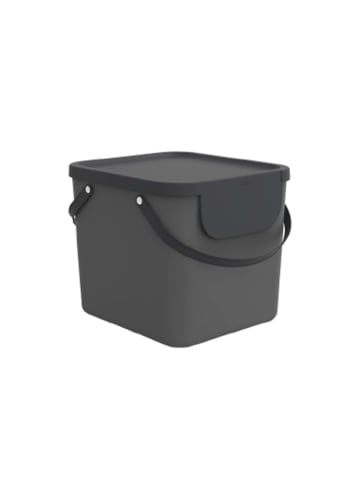 Rotho Albula Wäschesammler 40l mit Deckel, Kunststoff (PP recycelt) in Anthrazit