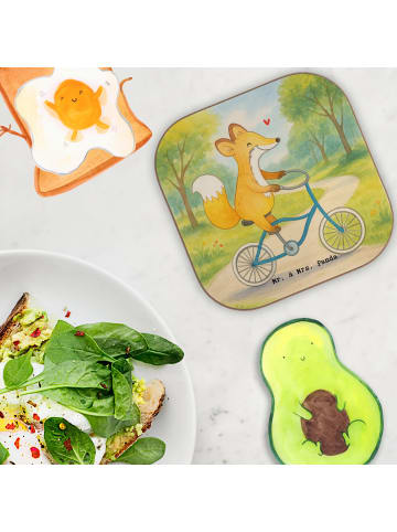 Mr. & Mrs. Panda Untersetzer Fuchs Fahrrad fahren Design ohne Sp... in Weiß