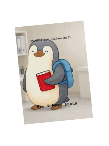 Mr. & Mrs. Panda Postkarte Student Leidenschaft Design mit Spruch in Weiß