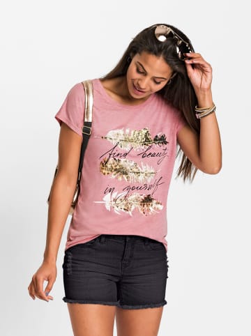 WITT WEIDEN Shirt in rosenquarz-schwarz-bedruckt