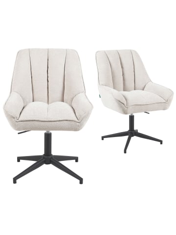 DUBI Möbel 2er-Set: Bürostuhl Mika-Yara in Creme - (B)60 x (H)85 x  (T)68 cm