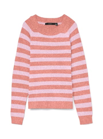 Vero Moda Strick Pullover Meliert Basic Langarm VMDOFFY in Terracotta