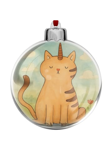 Mr. & Mrs. Panda Kunststoff Weihnachtskugel Einhorn Katze Design... in Weiß
