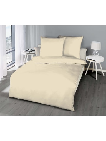 kaeppel 2 tlg. Biber Bettwäsche 200x200cm Uni in Creme