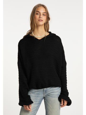 IZIA Damen Strickhoodie in Schwarz