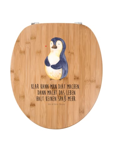 Mr. & Mrs. Panda Motiv WC Sitz Pinguin Diät mit Spruch in Braun