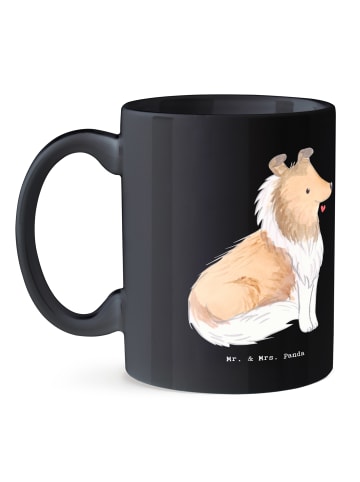 Mr. & Mrs. Panda Keramiktasse Langhaar Collie Treue mit Spruch in Schwarz