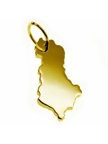 Schmuckador Anhänger der Landkarte Albanien in massiv 585 Gelbgold in gold