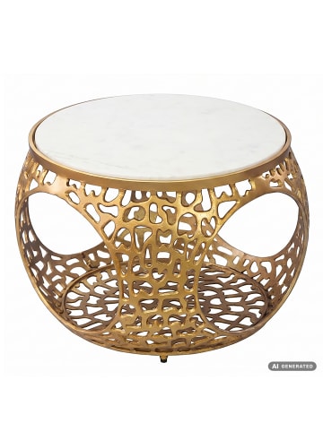 Couchtisch in Gold / Marmor / 60x60x45