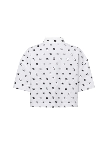 Karl Lagerfeld Bluse Ikon AOP in weiß schwarz