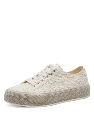 Tamaris Plateau Schnürschuhe in Beige