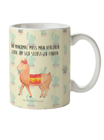 Mr. & Mrs. Panda Tasse Alpaka Stolz mit Spruch in Kaktus Grün