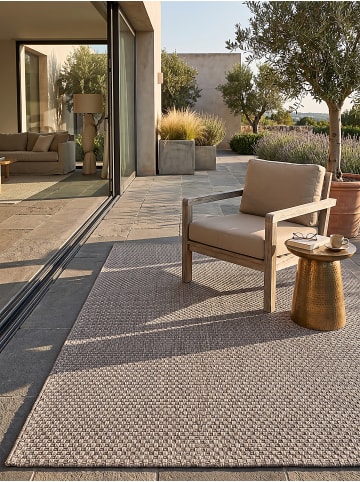 KADIMA DESIGN Flachwebteppich Uni flachgewebt pflegeleicht Wohnzimmer Flur Esszimmer in Taupe