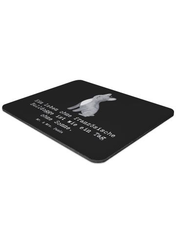 Mr. & Mrs. Panda Maus-Pad Französische Bulldogge mit Spruch in Schwarz