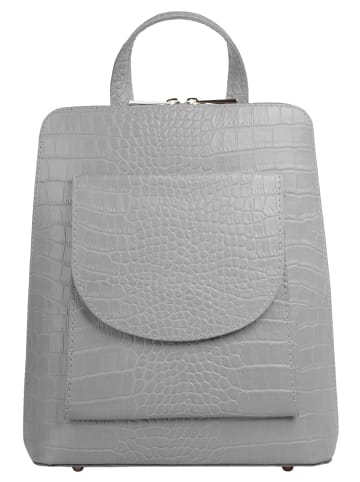 Cluty Rucksack echt Leder in grau