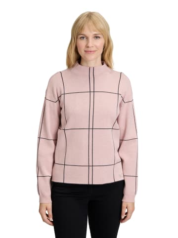 Betty Barclay Strickpullover kariert in Patch Rosé/Grey