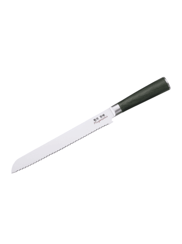 Takahiro Miyazaki Miyazaki Kodawari Brotmesser 9 inch, Griff aus Pakkaholz grün