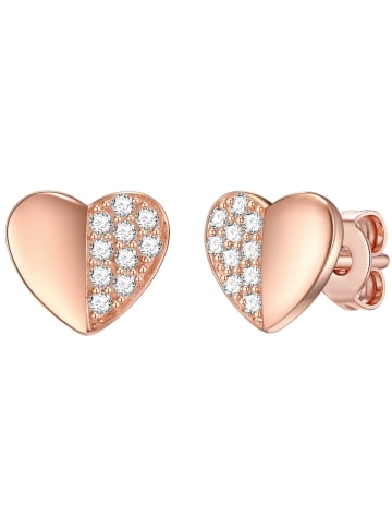 Rafaela Donata Ohrstecker Herz Sterling Silber Zirkonia in roségold