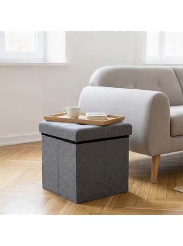 relaxdays Faltbarer Sitzhocker in Dunkelgrau - (B)38 x (H)38 x (T)38 cm