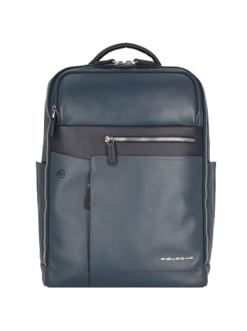 Piquadro Cary Rucksack Leder 40 cm Laptopfach in dunkelblau