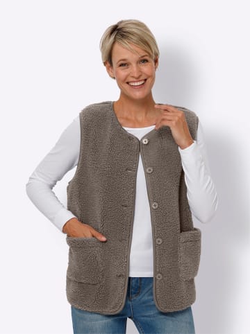 Sieh an! Teddy-Weste in taupe