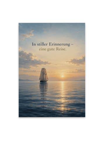 Mr. & Mrs. Panda Trauerspruchkarte Schiff würdig Design mit Spruch in Weiß