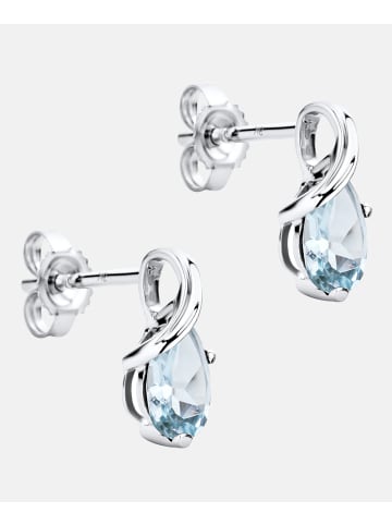 Diamant L'éternel Ohrstecker aus 375 Weißgold mit Aquamarin