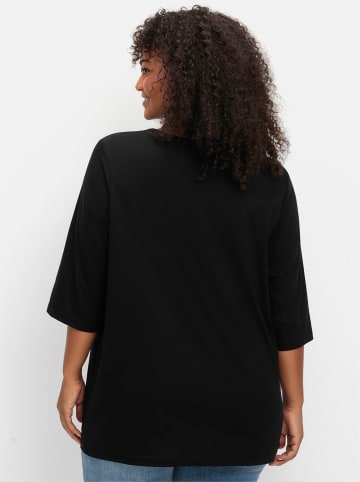 sheego 3/4-Arm-Shirt in schwarz
