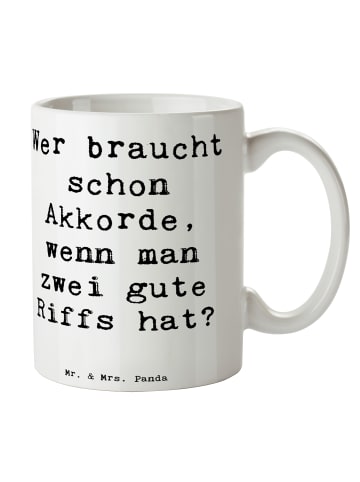 Mr. & Mrs. Panda Tasse Spruch E-Gitarre Zwei Riffs mit Spruch in Weiß