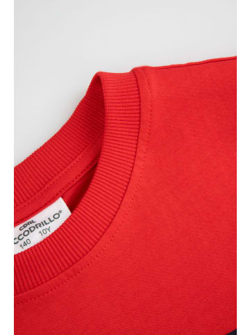 Coccodrillo Baumwoll-t-shirt mit kurzen ärmeln in rot