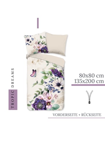 termana Traum&Trend Bettwäsche-Set "Lila Blumen" in Bunt