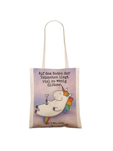 Mr. & Mrs. Panda Stoffbeutel Einhorn Blümchentail Design mit Spruch in Weiß