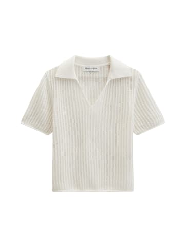 Marc O'Polo Ajour-Strickpolo regular in White Cotton