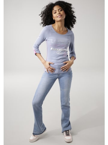 Kangaroos Langarmshirt in blau-meliert
